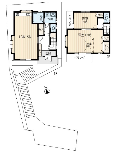 別所二丁目　戸建て　間取り・地形図